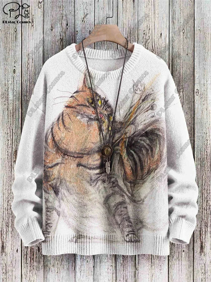 Cosmos | Cat Pattern Street Style Pullover