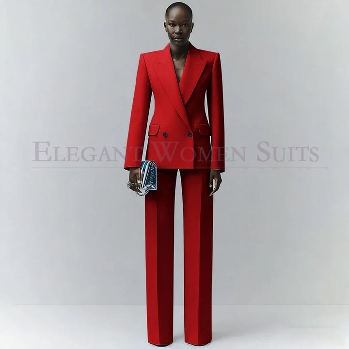 Marina | Double-Breasted Blue Office Blazer Suit