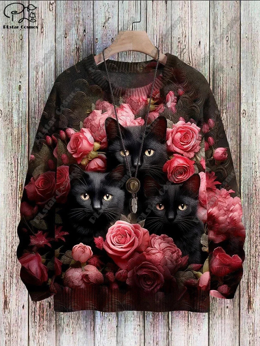 Cosmos | Cat Pattern Street Style Pullover