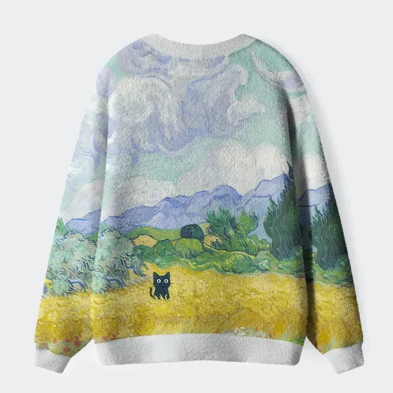 Harvest | Black Cat Wheat Field Cardigan