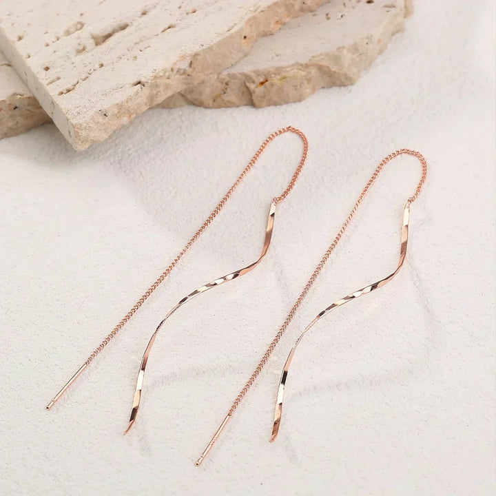 Jema | Long Earrings with Wavy Design
