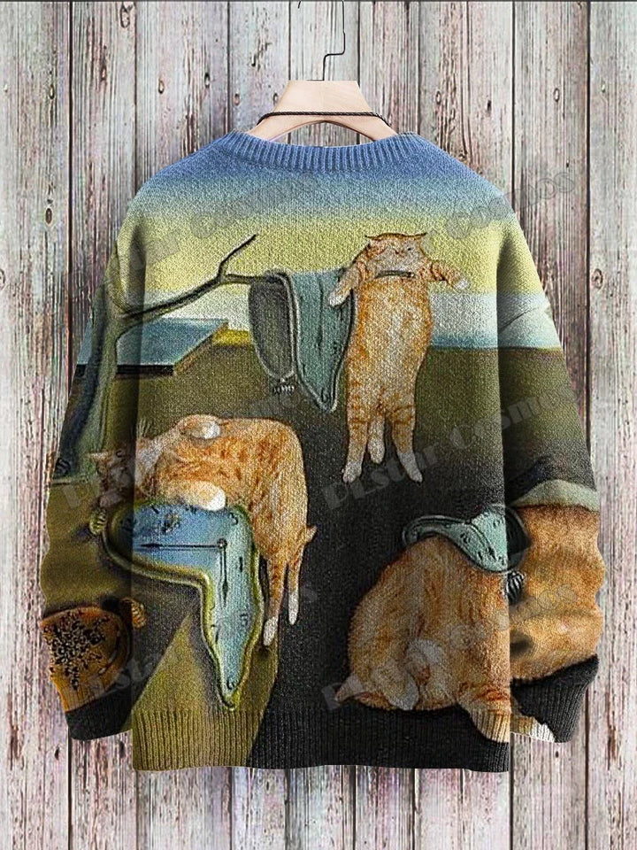 Soleil | Black Cat Sunflower Art Pullover