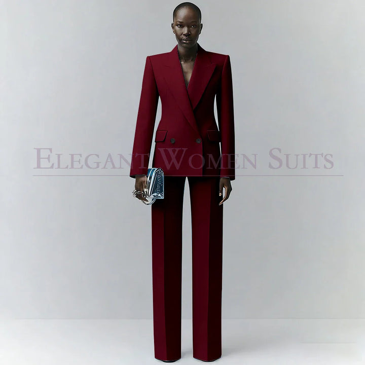Marina | Double-Breasted Blue Office Blazer Suit