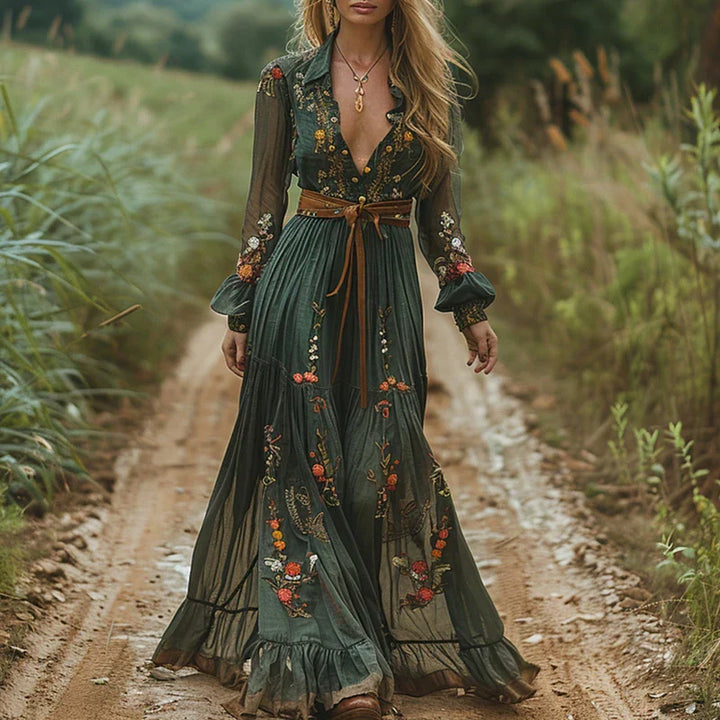 Selena™ | Bohemian Floral Maxi Dress