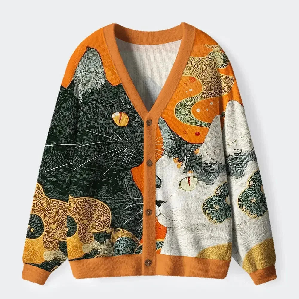 Harvest | Black Cat Wheat Field Cardigan