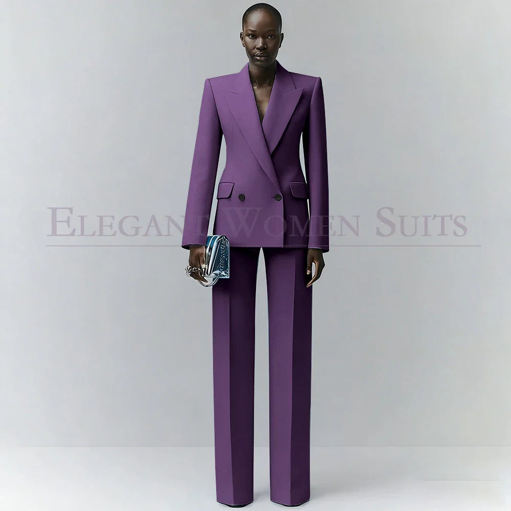 Marina | Double-Breasted Blue Office Blazer Suit