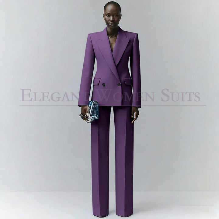 Marina | Double-Breasted Blue Office Blazer Suit