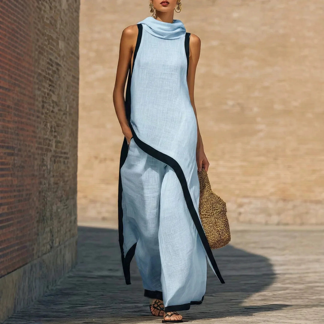 Celeste | Linen Cotton Sleeveless Two-Piece Set