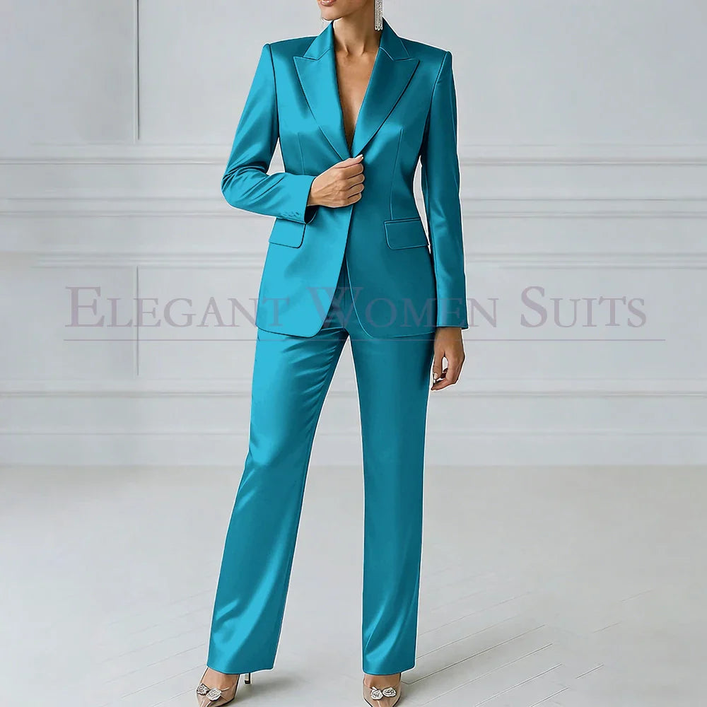 Sophia | Royal Blue One-Button Slim Blazer Suit