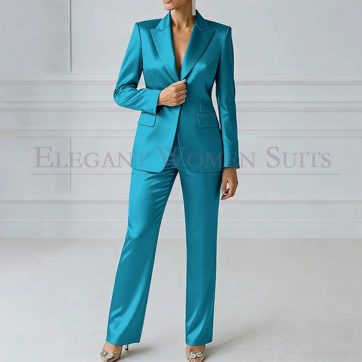 Sophia | Royal Blue One-Button Slim Blazer Suit