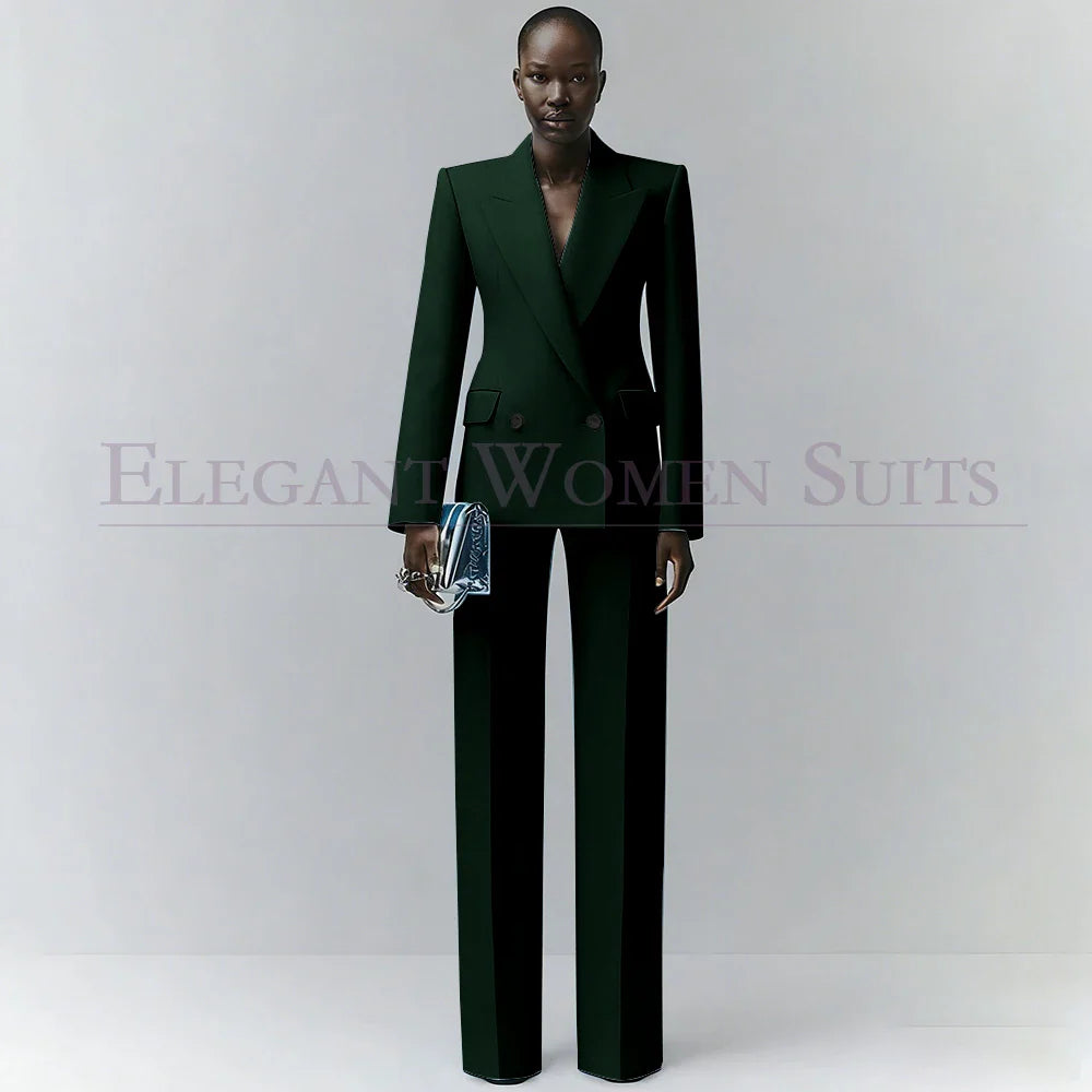 Marina | Double-Breasted Blue Office Blazer Suit
