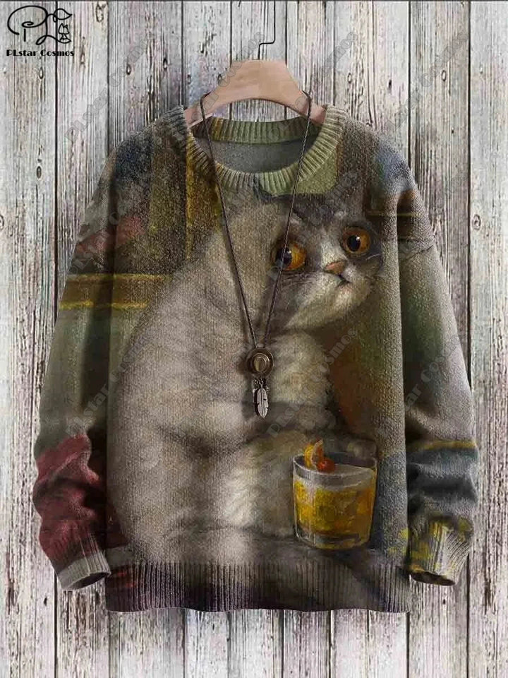 Nova | Cat Pattern Street Style Pullover