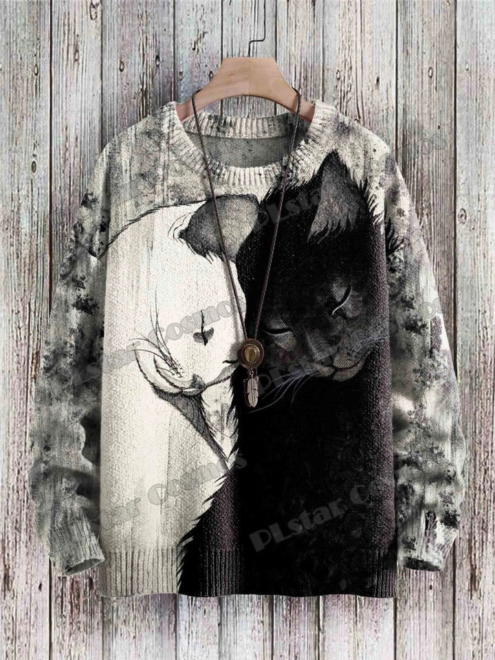 Cleo | 3D Cat Abstract Art Pullover