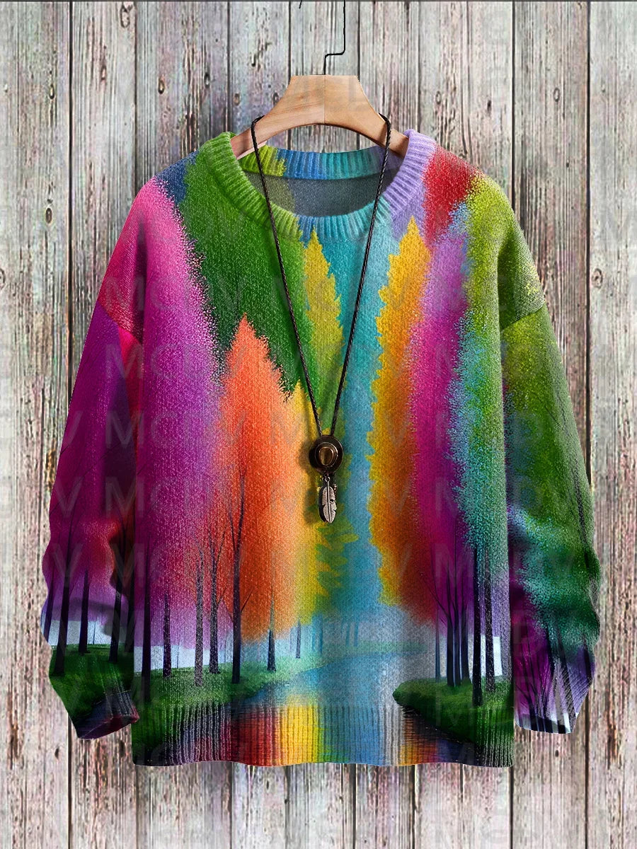 Palette | Multicolor Art Print Knit Pullover