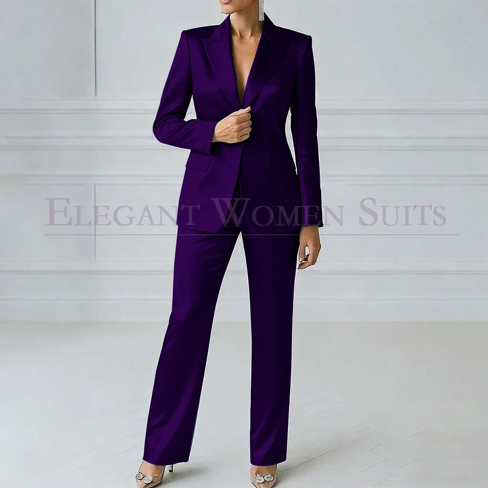 Sophia | Royal Blue One-Button Slim Blazer Suit