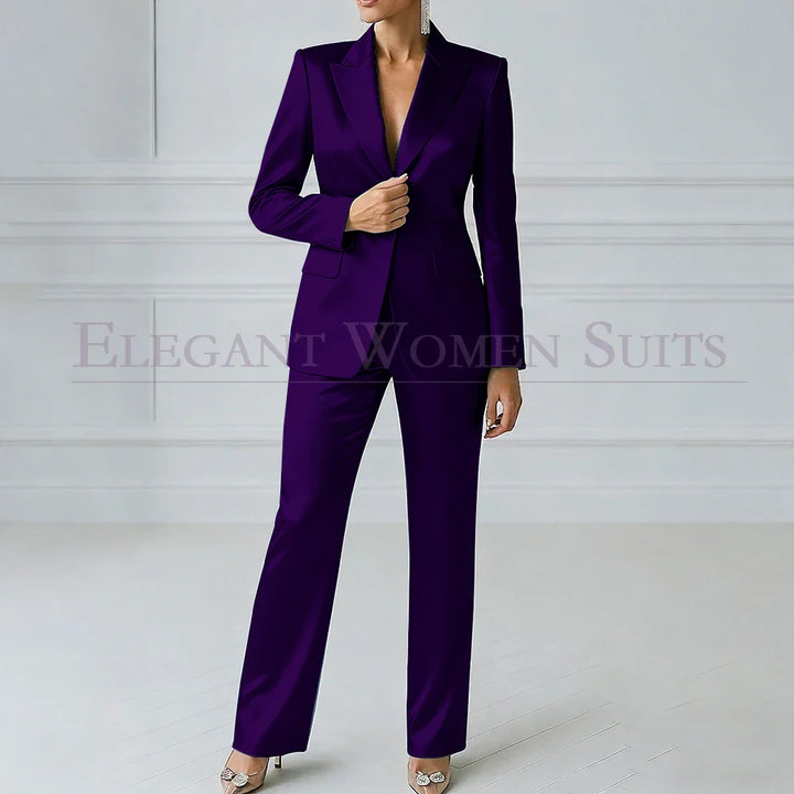 Sophia | Royal Blue One-Button Slim Blazer Suit