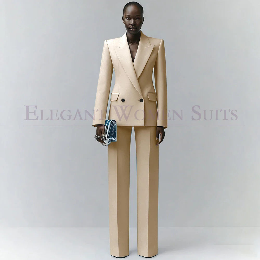 Marina | Double-Breasted Blue Office Blazer Suit