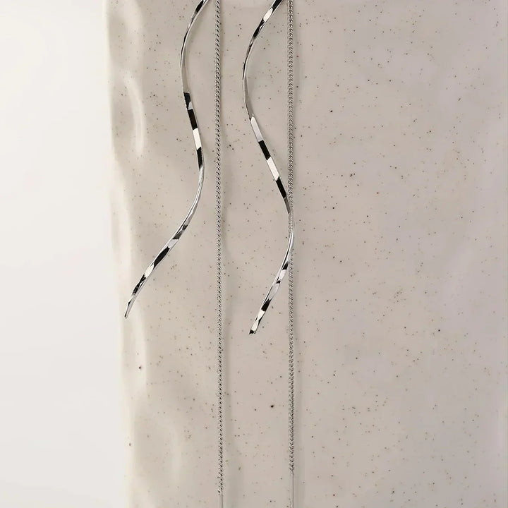 Jema | Long Earrings with Wavy Design