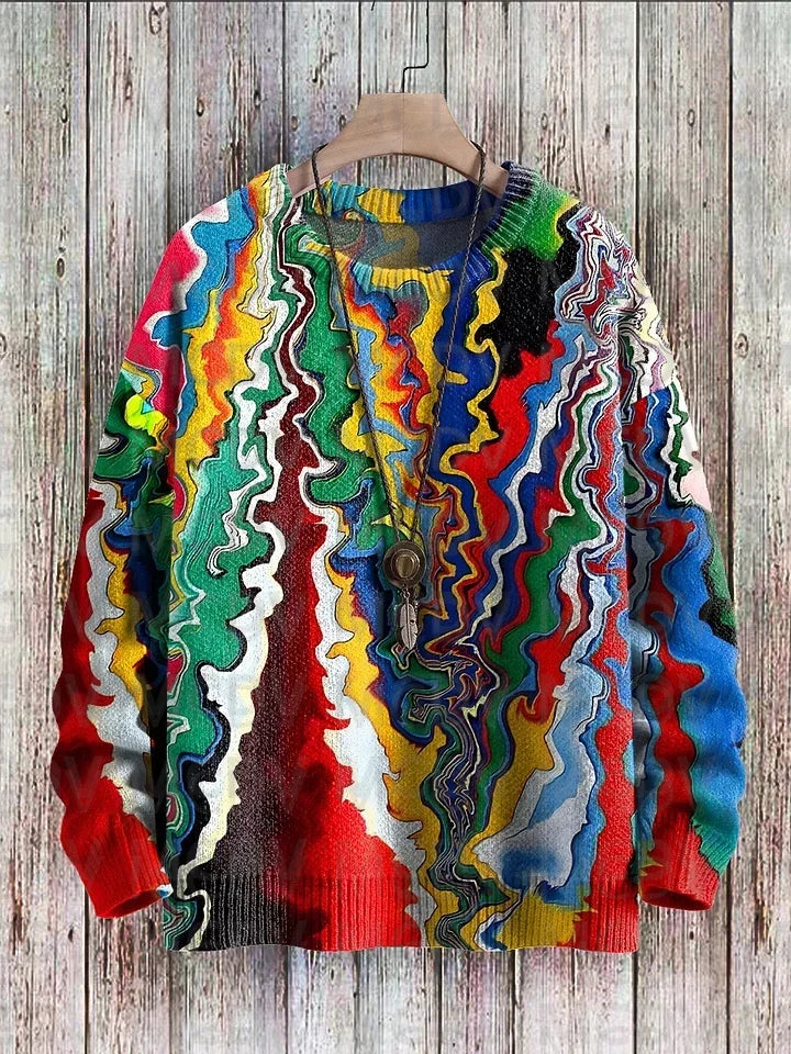 Palette | Multicolor Art Print Knit Pullover