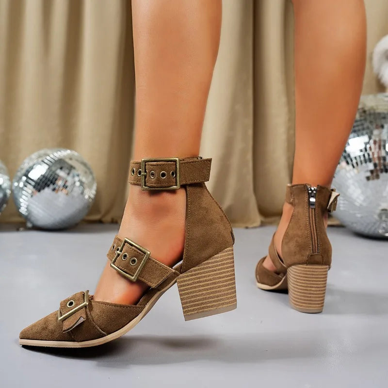 Romi | Buckle Block Heels