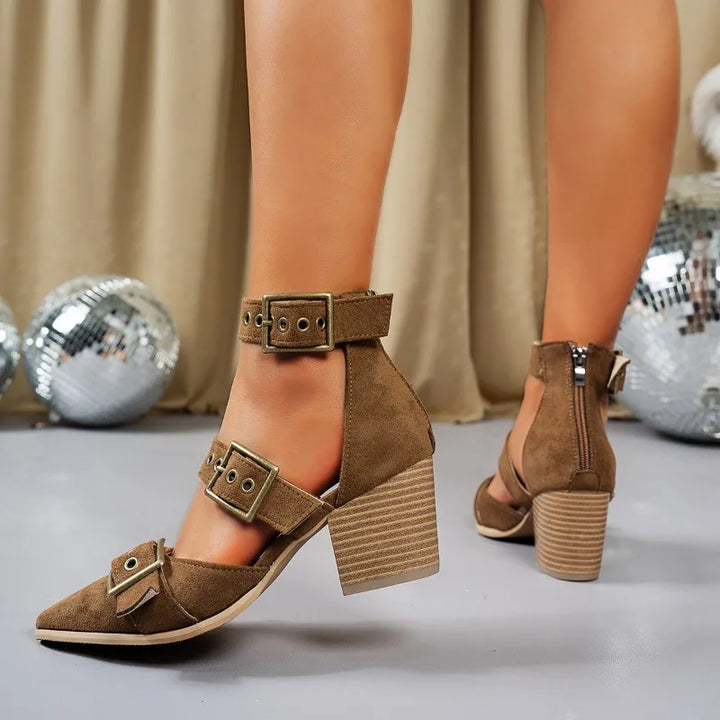 Romi | Buckle Block Heels