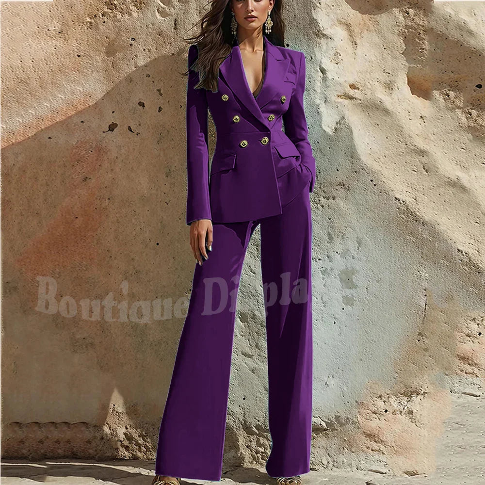 Charlotte | Peak Lapel Double-Breasted Business Suit