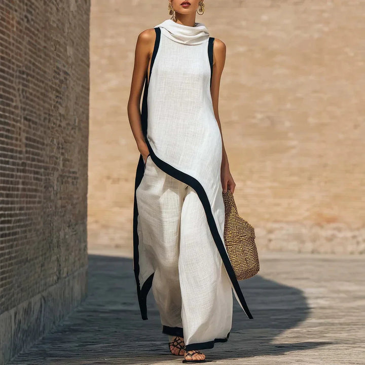 Celeste | Linen Cotton Sleeveless Two-Piece Set