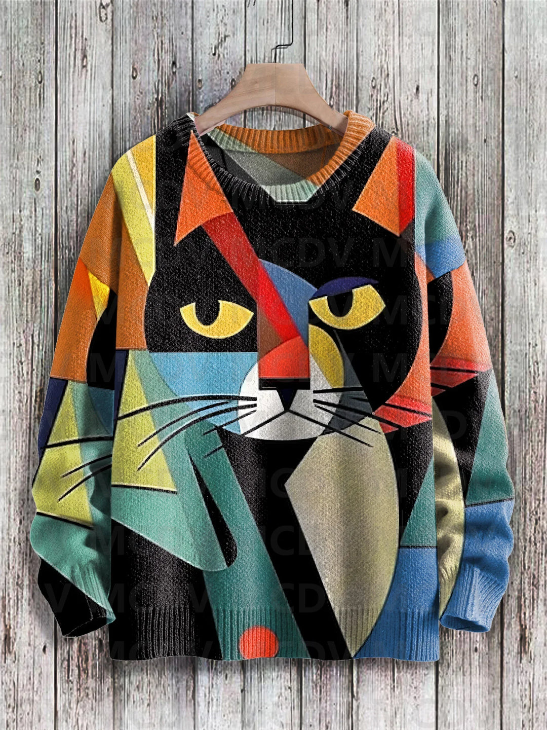 Picasso | Abstract Cat Art Knit Pullover