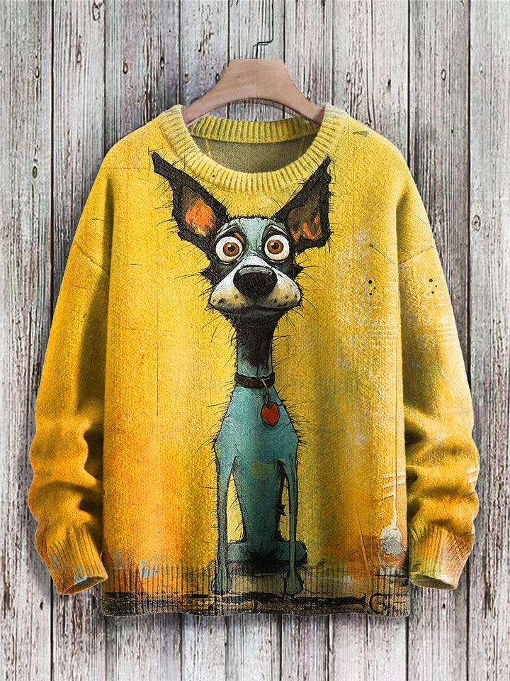 Giggle | Funny Cat Art 3D Knit Pullover