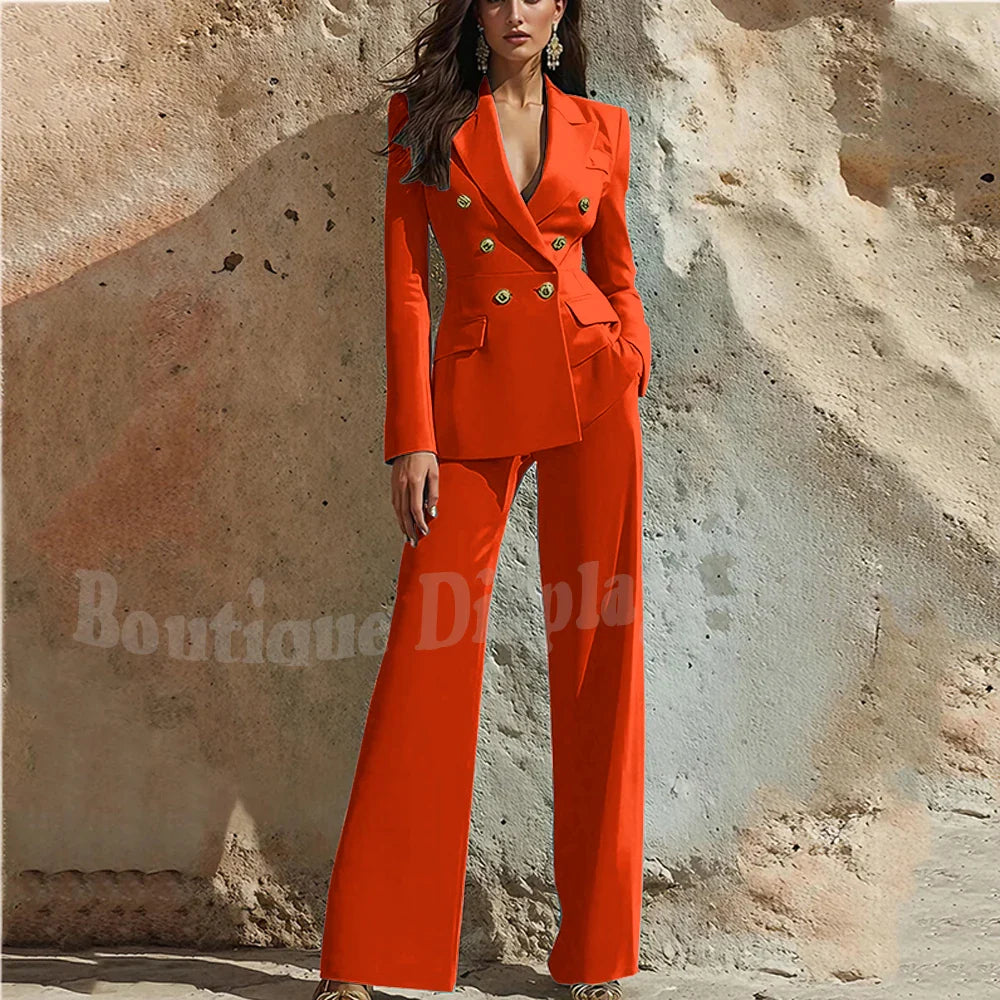 Charlotte | Peak Lapel Double-Breasted Business Suit