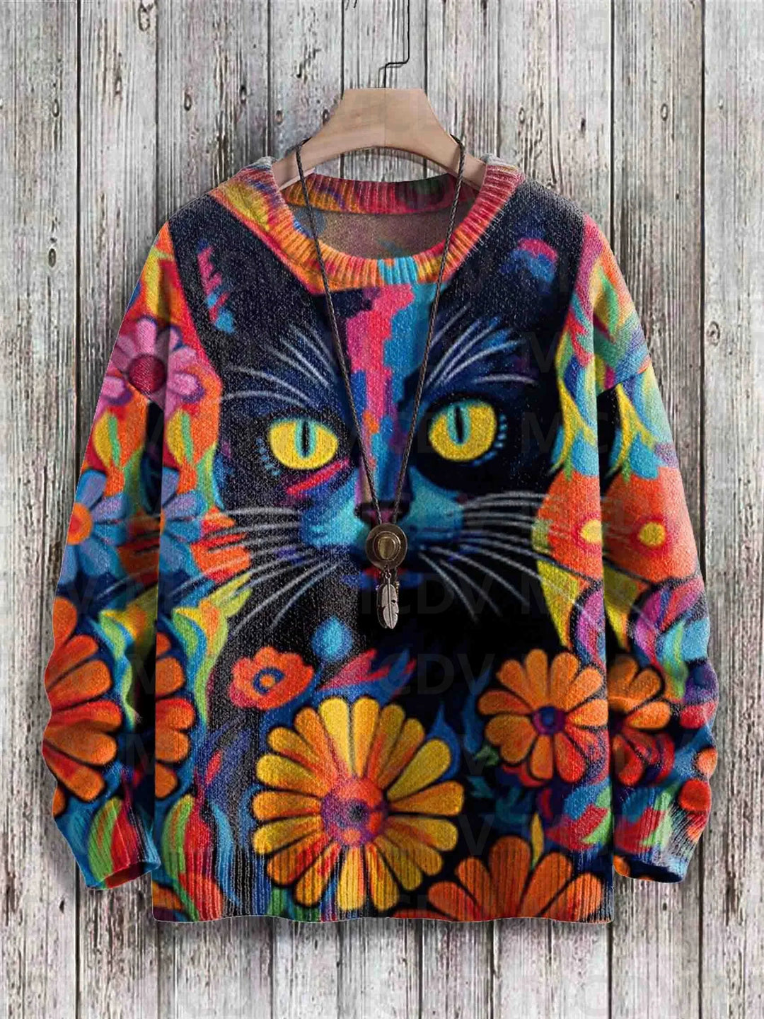 Picasso | Abstract Cat Art Knit Pullover