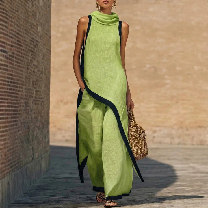 Celeste | Linen Cotton Sleeveless Two-Piece Set