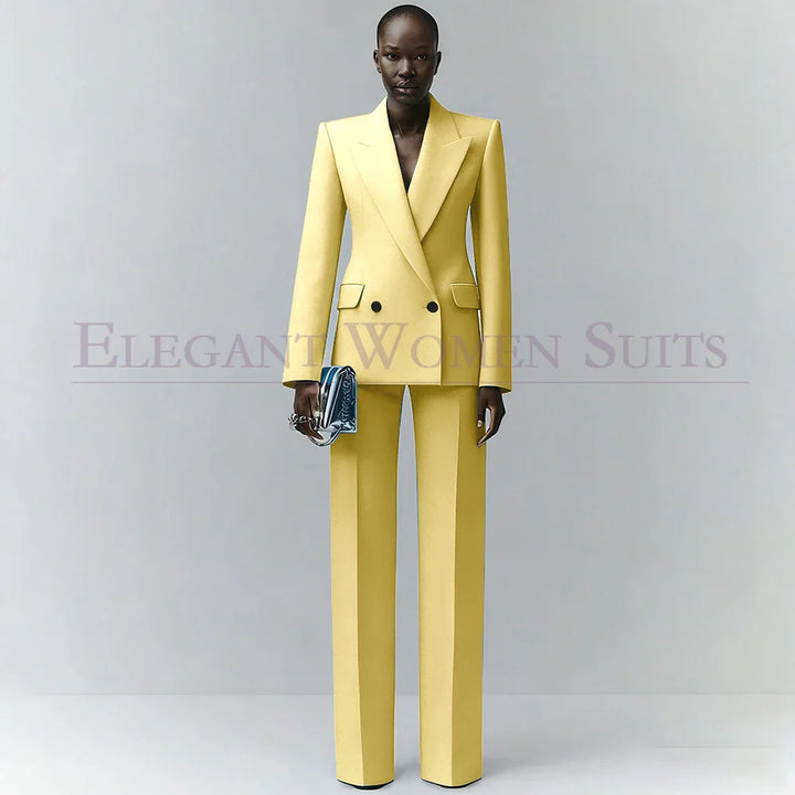 Marina | Double-Breasted Blue Office Blazer Suit