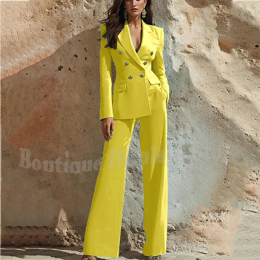 Charlotte | Peak Lapel Double-Breasted Business Suit