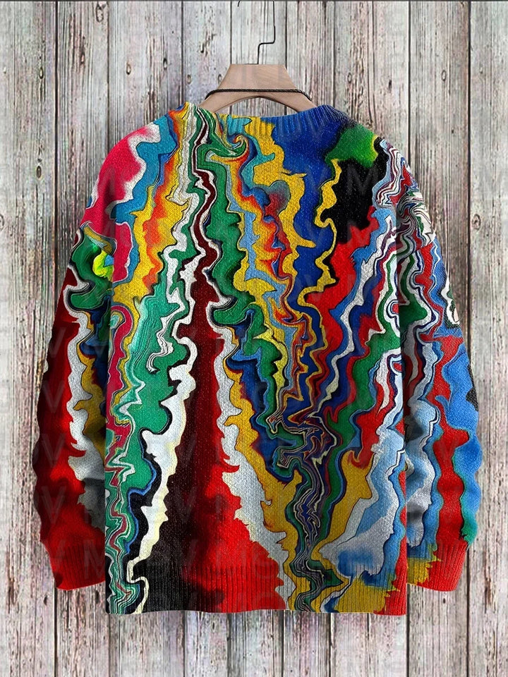 Palette | Multicolor Art Print Knit Pullover