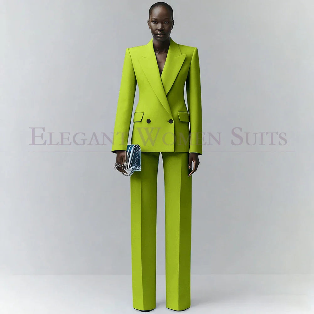 Marina | Double-Breasted Blue Office Blazer Suit