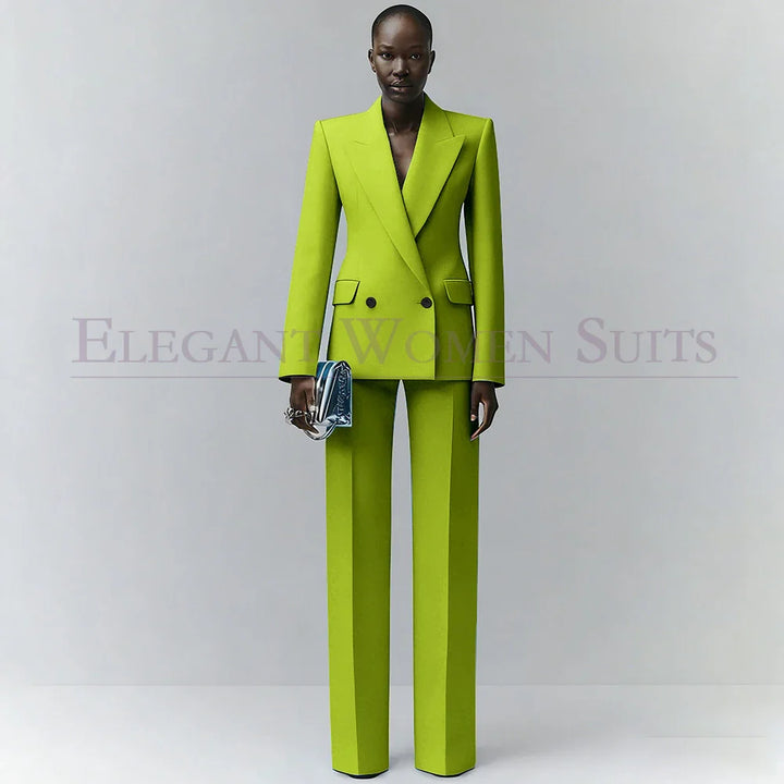 Marina | Double-Breasted Blue Office Blazer Suit