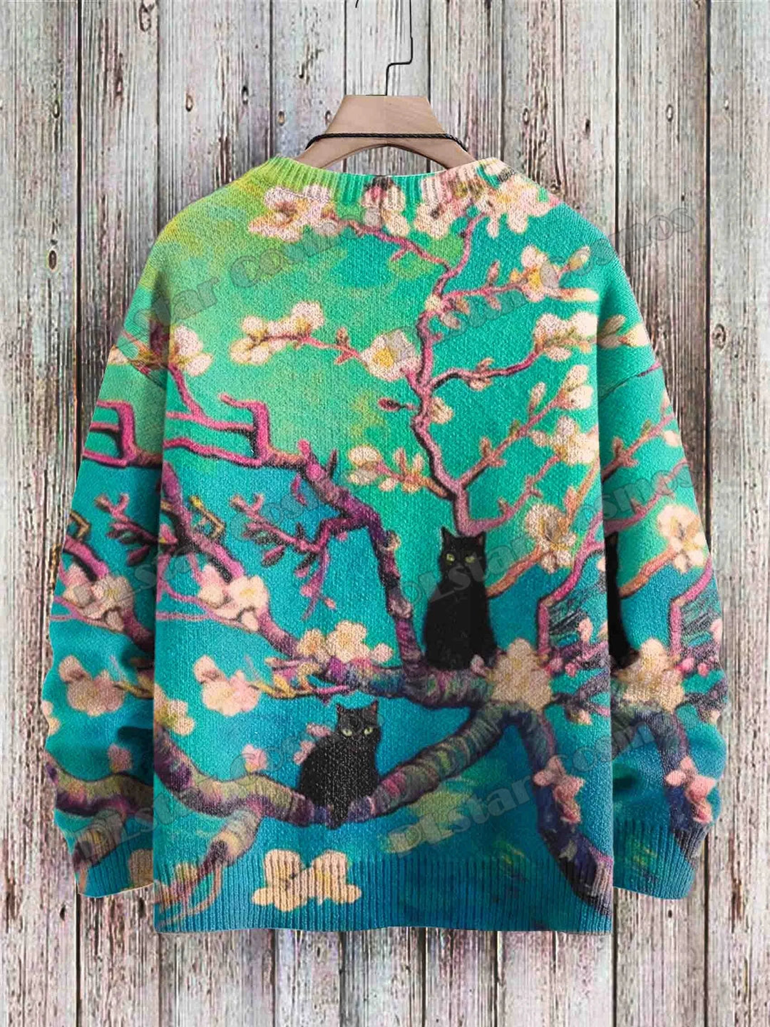Soleil | Black Cat Sunflower Art Pullover
