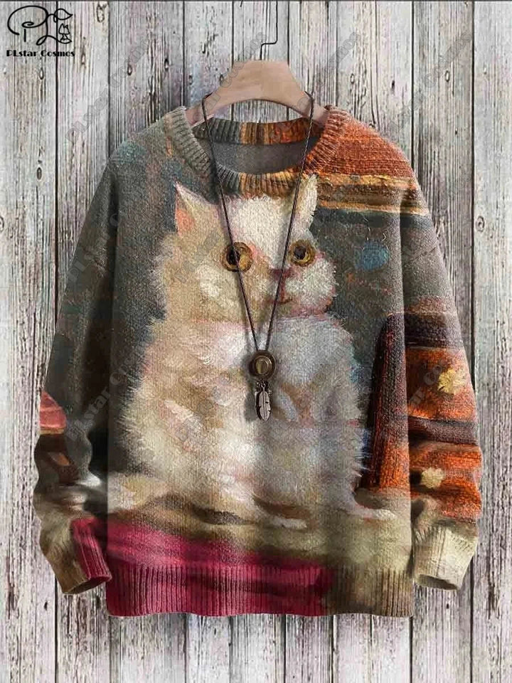 Nova | Cat Pattern Street Style Pullover