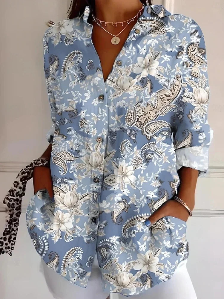Lena | Floral Print Long Sleeve Shirt