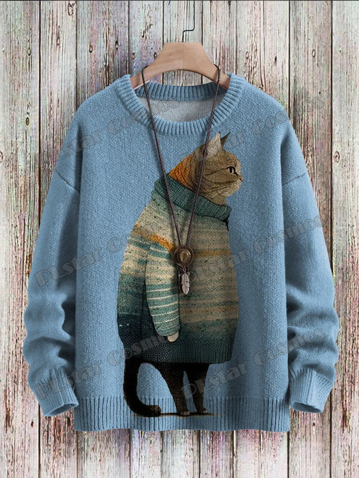 Cleo | 3D Cat Abstract Art Pullover
