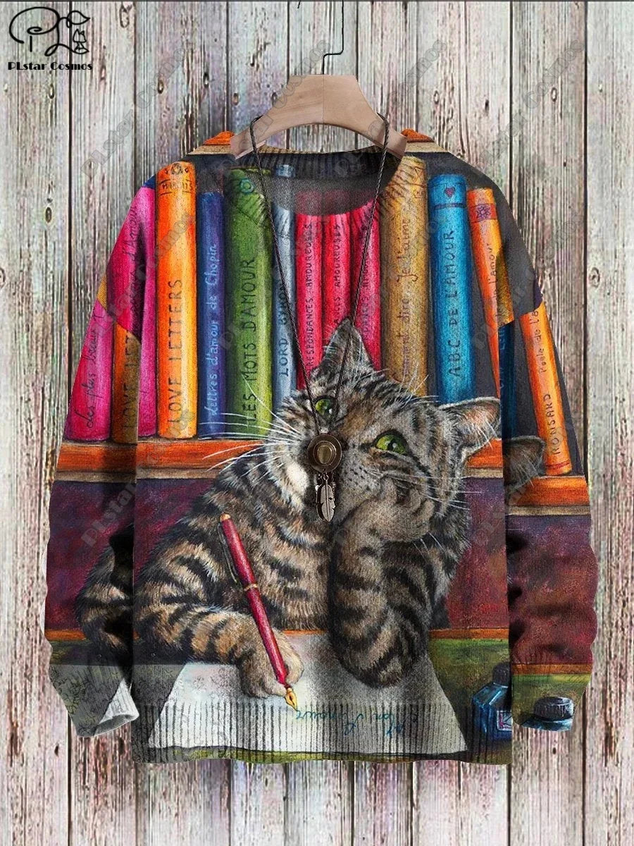 Nova | Cat Pattern Street Style Pullover