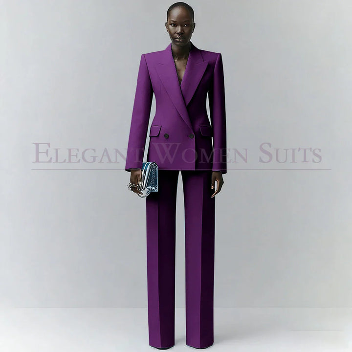 Marina | Double-Breasted Blue Office Blazer Suit
