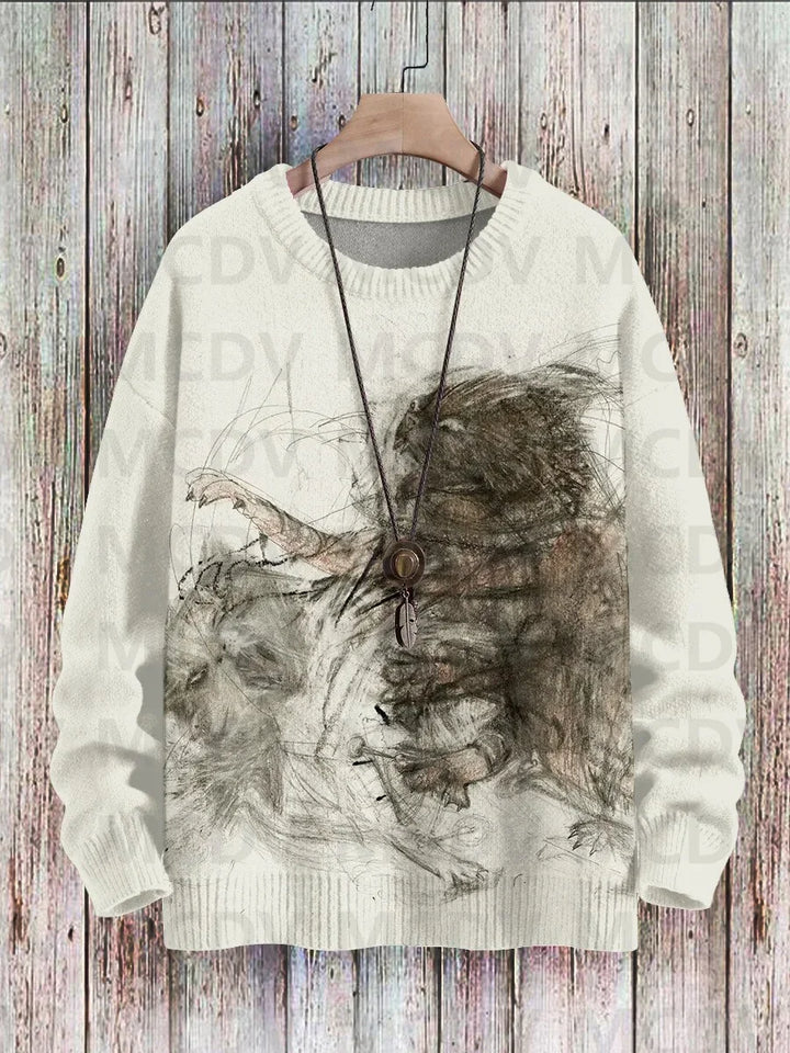 Blossom | Black Cat Flower Birds Pullover