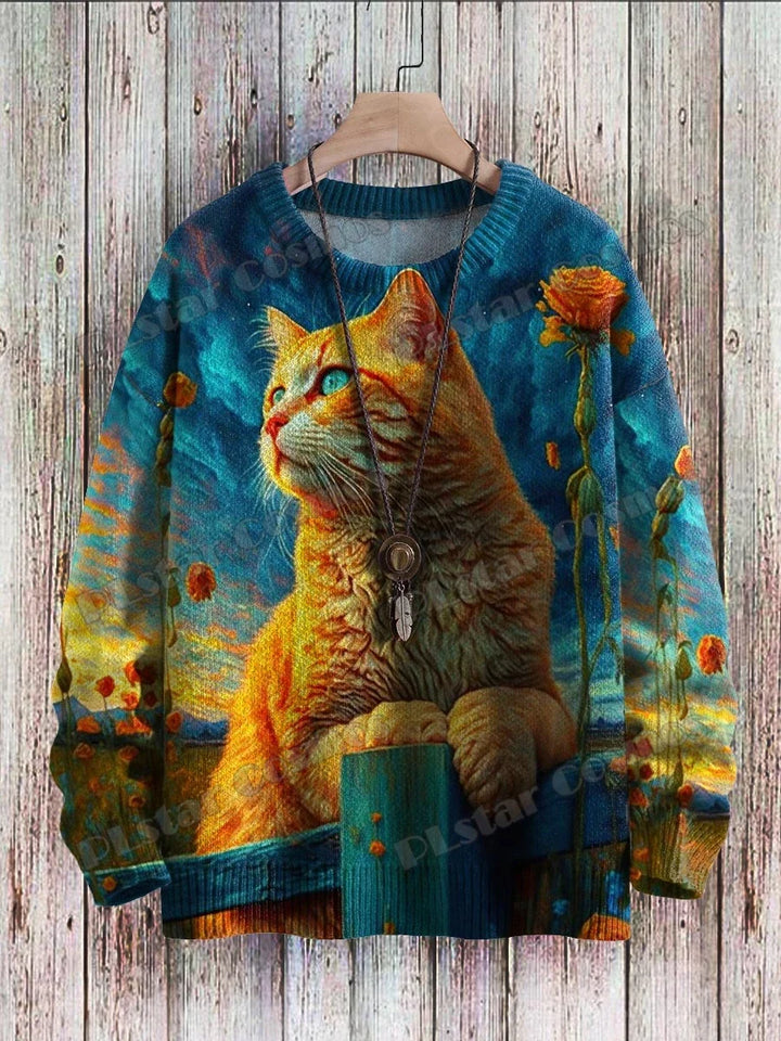 Mystic | Retro Black Cat Eyes Pullover