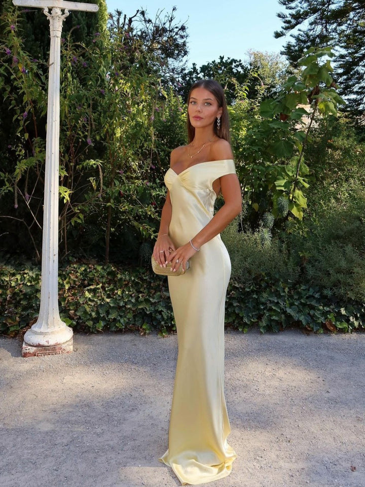 Gabrielle™ | Women's Wedding Guest Lace Off Shoulder Dress Evening