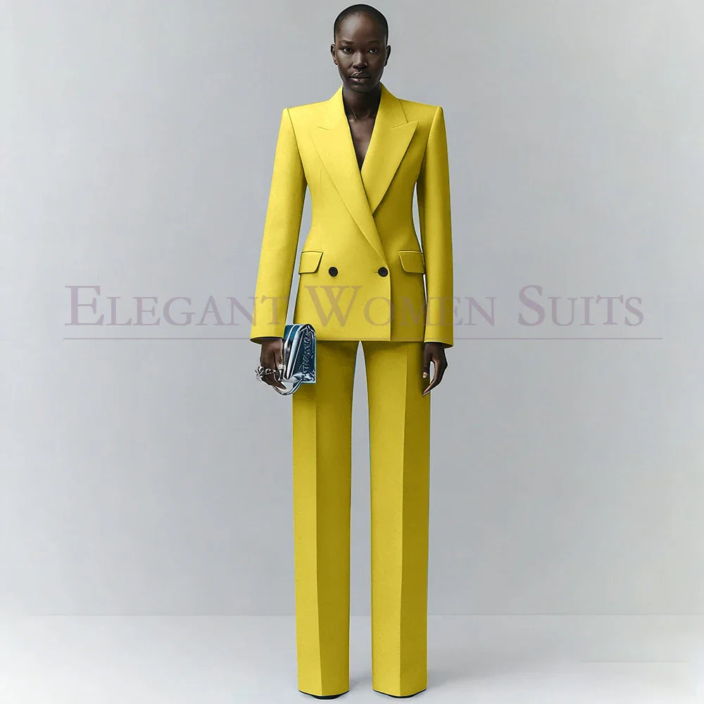 Marina | Double-Breasted Blue Office Blazer Suit