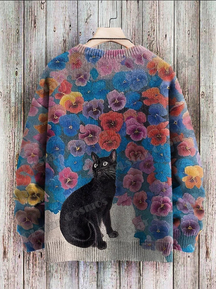 Retro | Fashion Cat 3D Knit Pullover