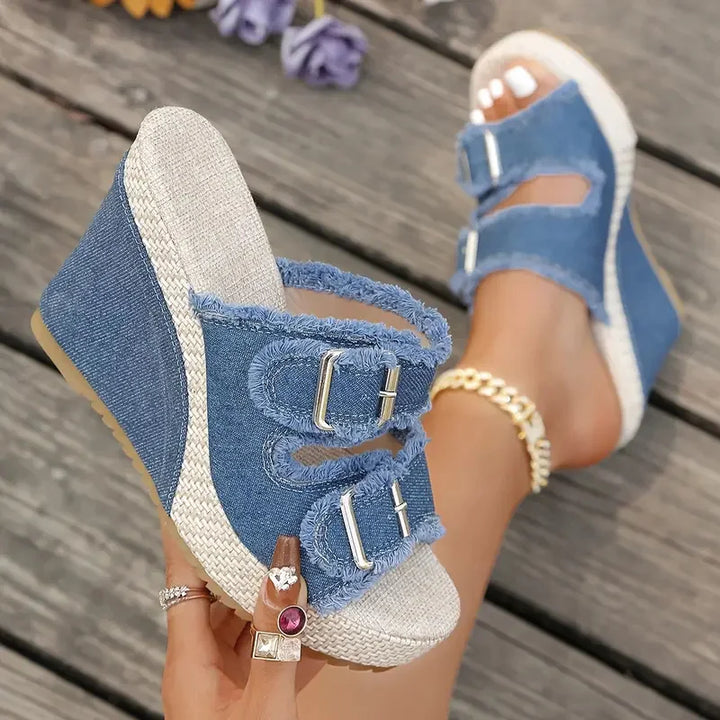Atelier | Wedge Sandals with Frayed Edge
