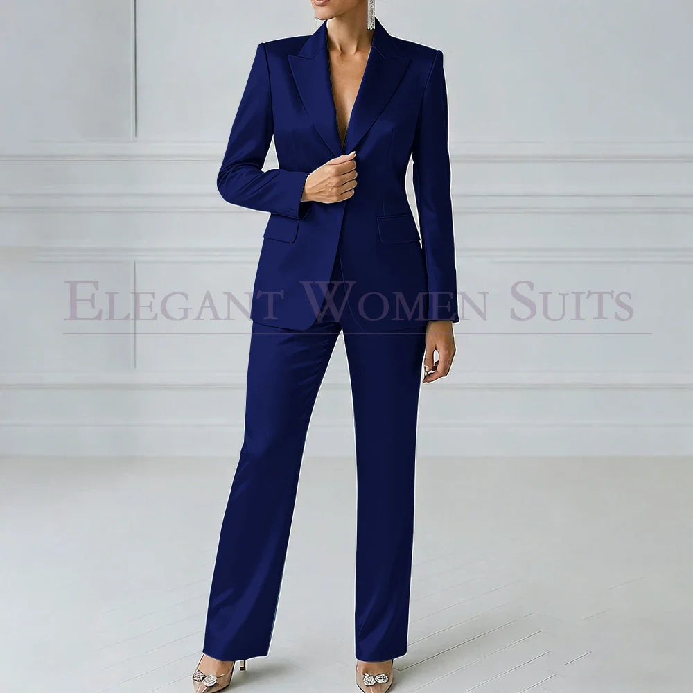 Sophia | Royal Blue One-Button Slim Blazer Suit